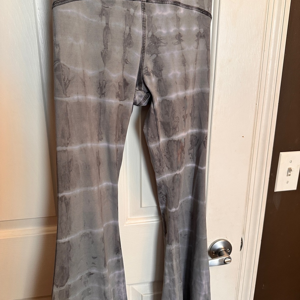Gray Tie-Dye Flared Pants